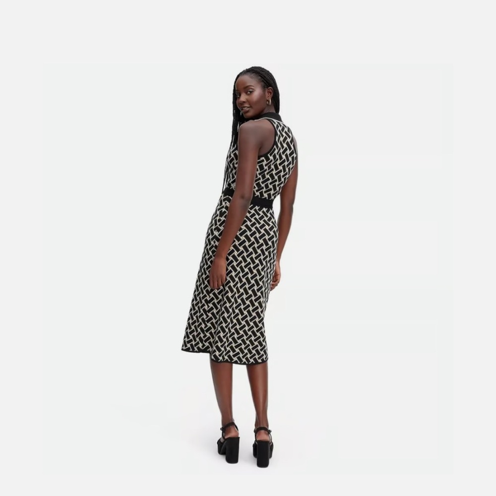 DVF Diane Von Furstenberg x Target Vintage Weave Neutral Knit Midi Wrap Dress XS - Picture 6 of 7